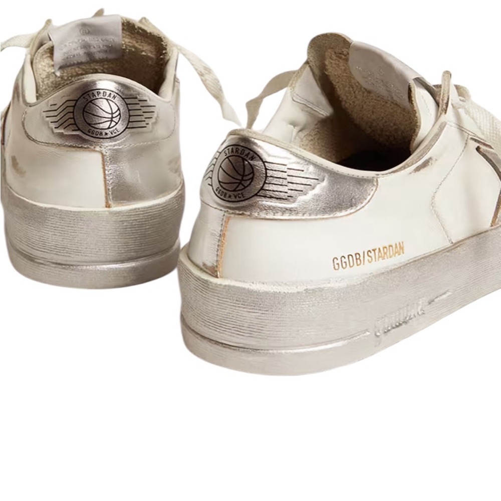 Golden Goose Stardan White Sneakers with Silver Star Accent Sneaker Size 39 NEW - Picture 3 of 5